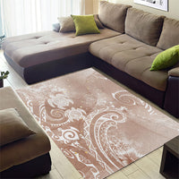 Aloha Hawaii Turtles Floral Area Rug Taupe Marbles Glaze