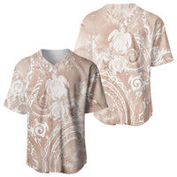 Aloha Hawaii Turtles Floral Baseball Jersey Taupe Marbles Glaze