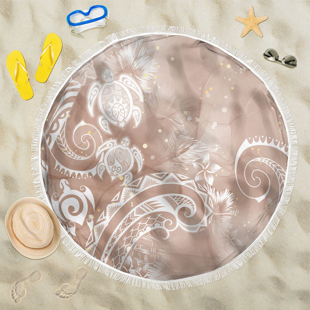 Aloha Hawaii Turtles Floral Beach Blanket Taupe Marbles Glaze