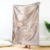 Aloha Hawaii Turtles Floral Blanket Taupe Marbles Glaze