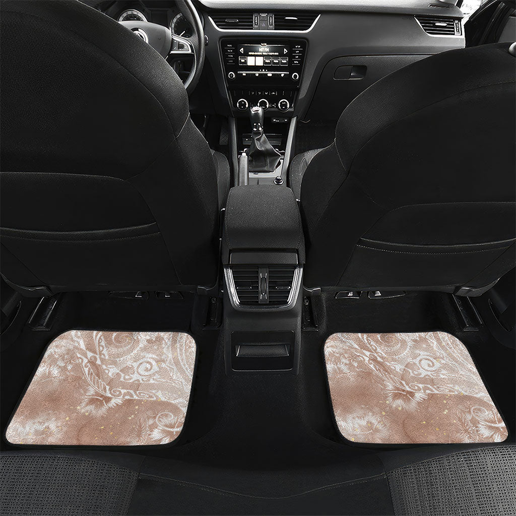 Aloha Hawaii Turtles Floral Car Mats Taupe Marbles Glaze