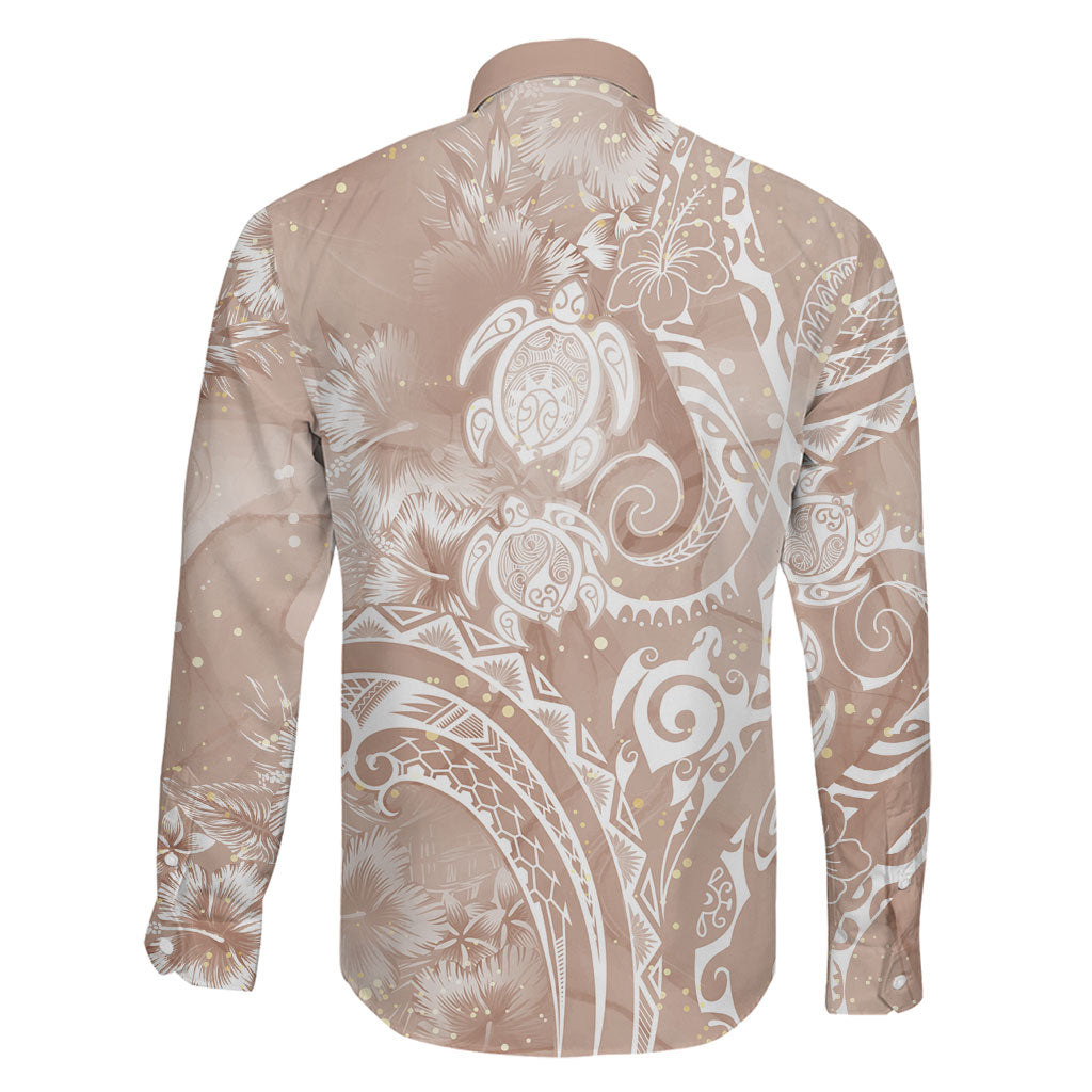 Aloha Hawaii Turtles Floral Family Matching Mermaid Dress and Hawaiian Shirt Taupe Marbles Glaze