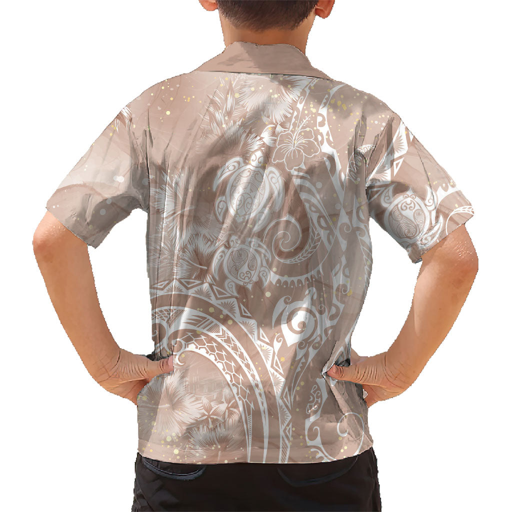 Aloha Hawaii Turtles Floral Family Matching Summer Maxi Dress and Hawaiian Shirt Taupe Marbles Glaze