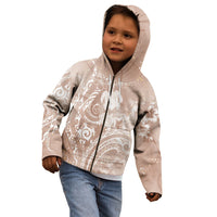 Aloha Hawaii Turtles Floral Kid Hoodie Taupe Marbles Glaze