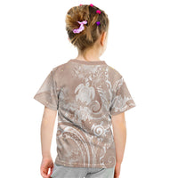 Aloha Hawaii Turtles Floral Kid T Shirt Taupe Marbles Glaze