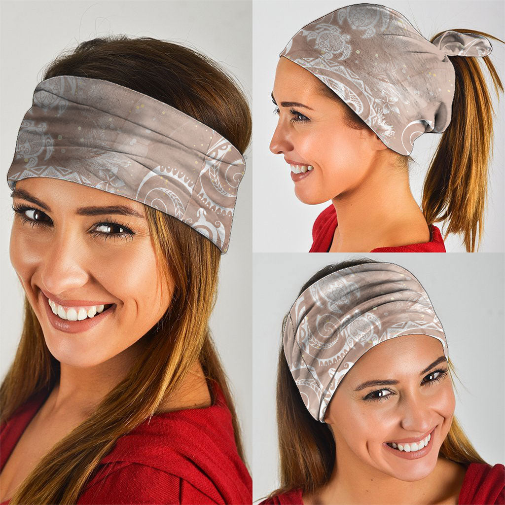 Aloha Hawaii Turtles Floral Neck Gaiter Taupe Marbles Glaze