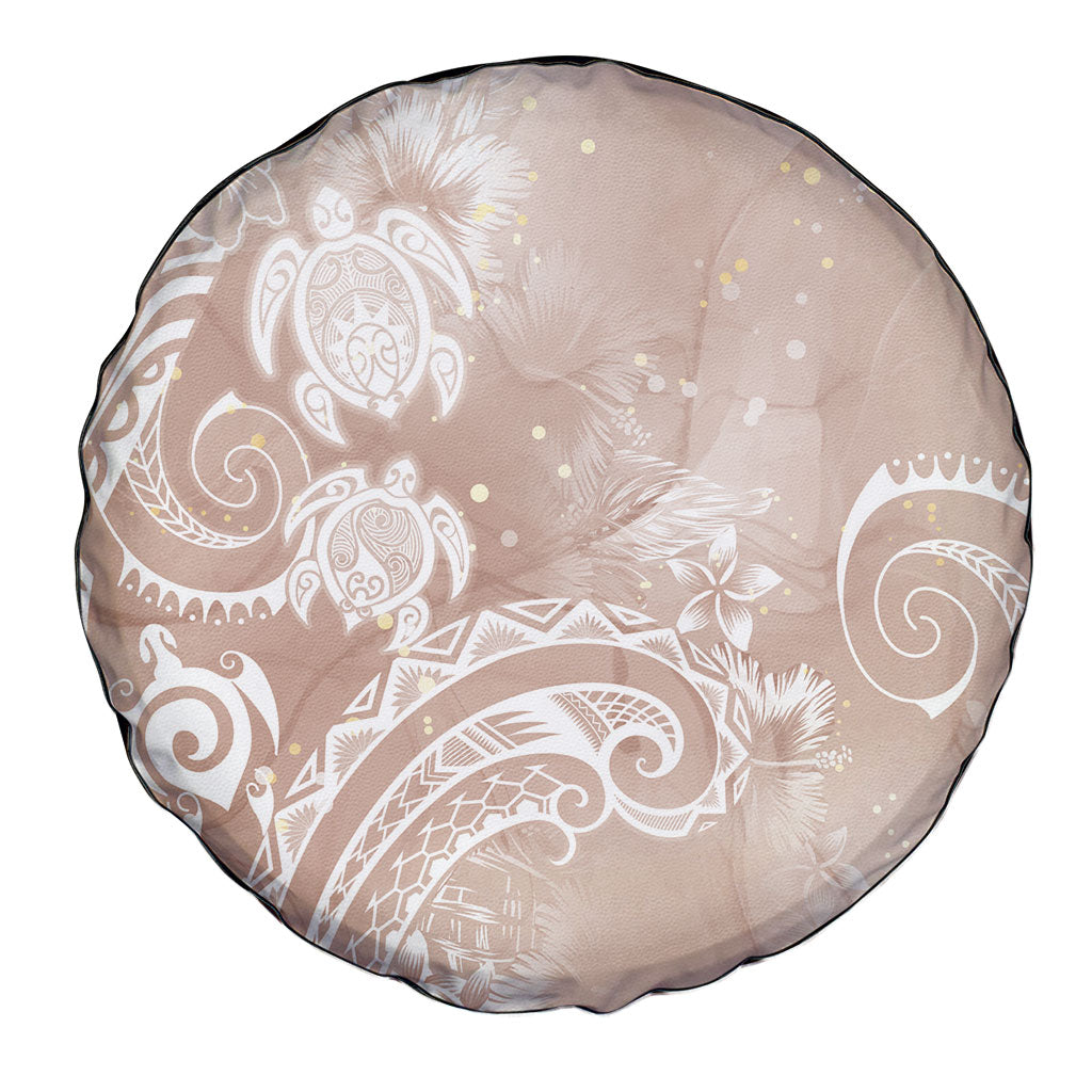 Aloha Hawaii Turtles Floral Spare Tire Cover Taupe Marbles Glaze