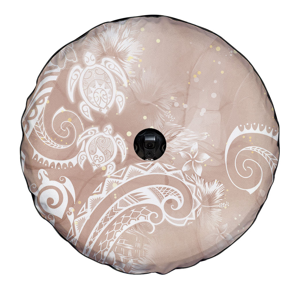 Aloha Hawaii Turtles Floral Spare Tire Cover Taupe Marbles Glaze