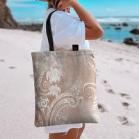 Aloha Hawaii Turtles Floral Tote Bag Taupe Marbles Glaze