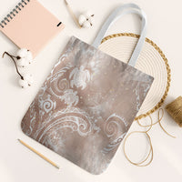 Aloha Hawaii Turtles Floral Tote Bag Taupe Marbles Glaze