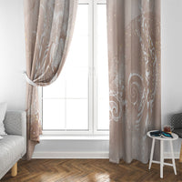 Aloha Hawaii Turtles Floral Window Curtain Taupe Marbles Glaze