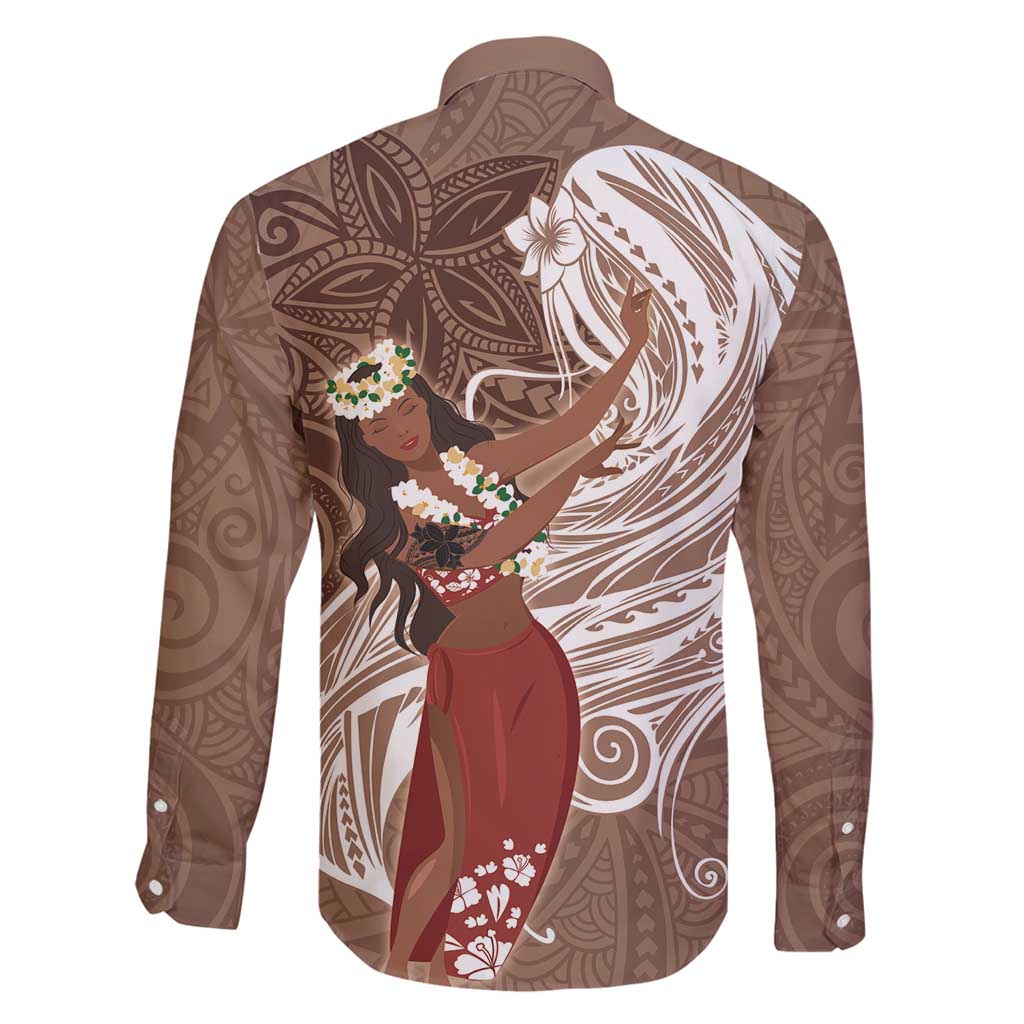 Tahiti Islands Polynesian Plumeria Family Matching Mermaid Dress and Hawaiian Shirt Tahitian Vahine 'Ote'a - Beige LT7 - Polynesian Pride