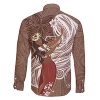 Tahiti Islands Polynesian Plumeria Family Matching Mermaid Dress and Hawaiian Shirt Tahitian Vahine 'Ote'a - Beige LT7 - Polynesian Pride