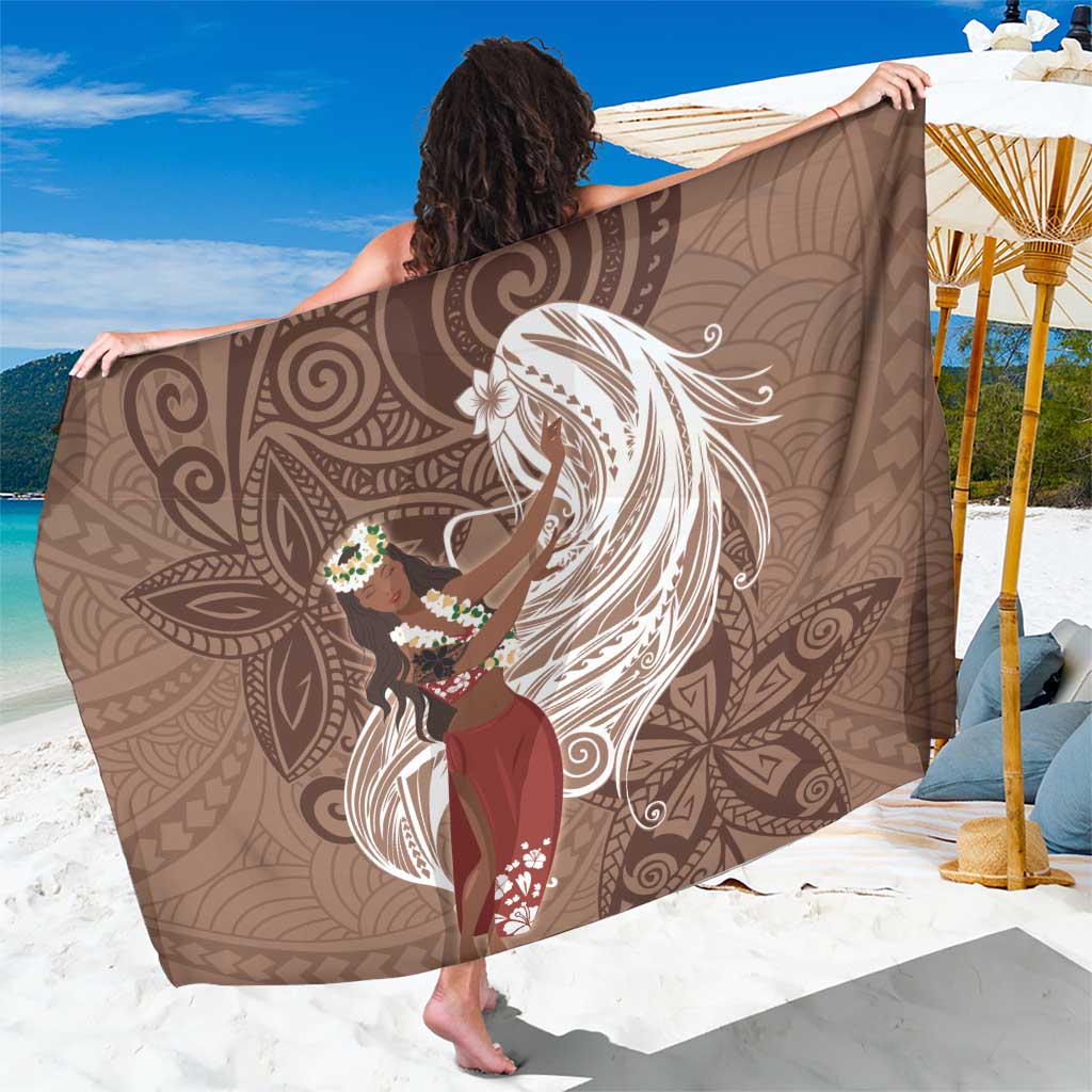 Tahiti Islands Polynesian Plumeria Sarong Tahitian Vahine 'Ote'a - Beige LT7 One Size 44 x 66 inches Beige - Polynesian Pride
