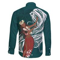Tahiti Islands Polynesian Plumeria Family Matching Mermaid Dress and Hawaiian Shirt Tahitian Vahine 'Ote'a - Teal LT7 - Polynesian Pride