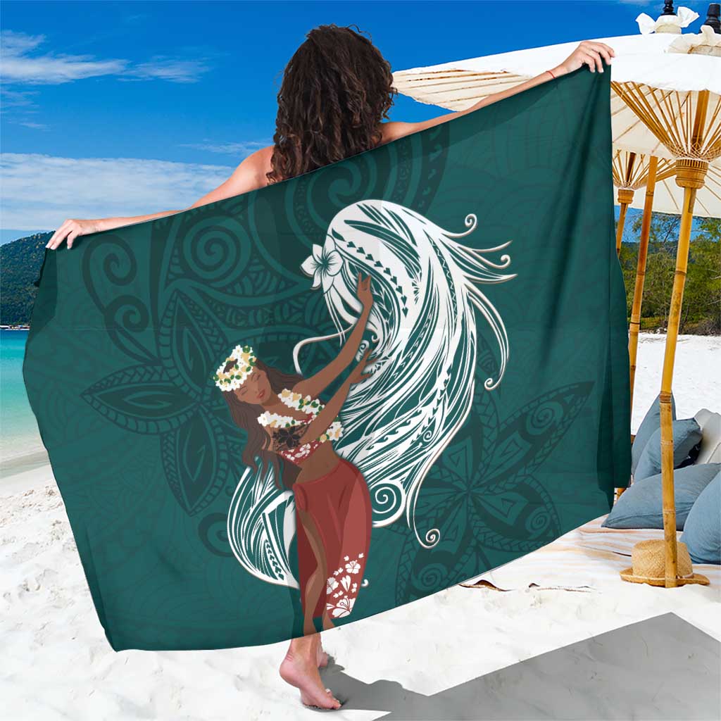 Tahiti Islands Polynesian Plumeria Sarong Tahitian Vahine 'Ote'a - Teal LT7 One Size 44 x 66 inches Teal - Polynesian Pride