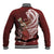 Tahiti Islands Polynesian Plumeria Baseball Jacket Tahitian Vahine 'Ote'a - Scarlet