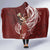 Tahiti Islands Polynesian Plumeria Hooded Blanket Tahitian Vahine 'Ote'a - Scarlet