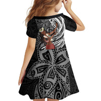 Tahiti Islands Polynesian Plumeria Family Matching Mermaid Dress and Hawaiian Shirt Tahitian Vahine 'Ote'a - Black LT7 - Polynesian Pride