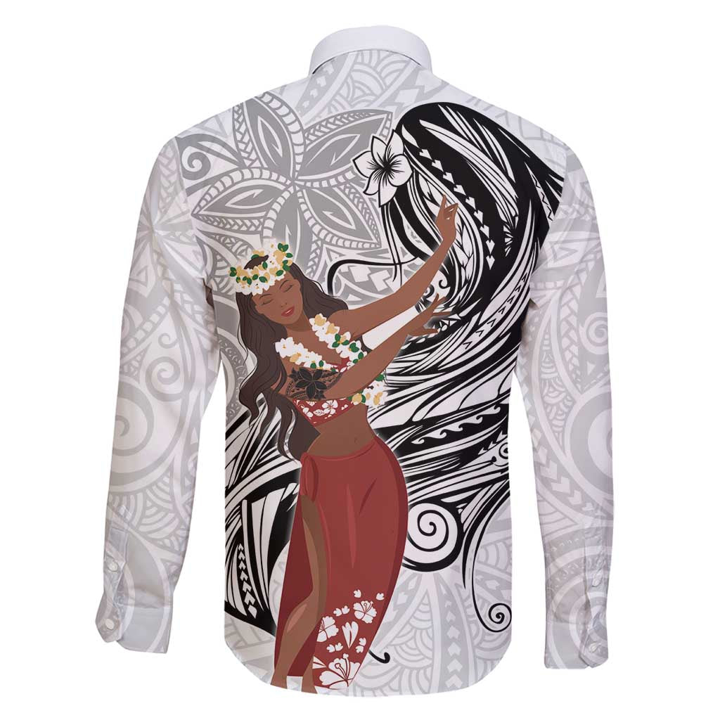 Tahiti Islands Polynesian Plumeria Family Matching Mermaid Dress and Hawaiian Shirt Tahitian Vahine 'Ote'a - White LT7 - Polynesian Pride