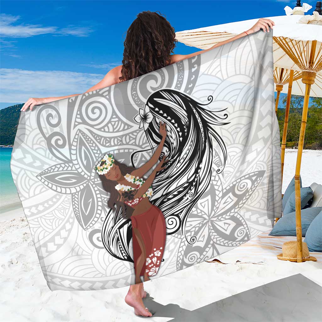 Tahiti Islands Polynesian Plumeria Sarong Tahitian Vahine 'Ote'a - White LT7 One Size 44 x 66 inches White - Polynesian Pride