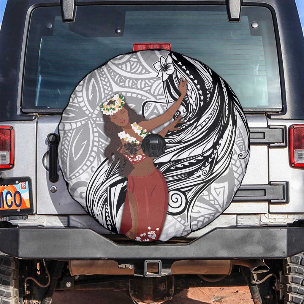 Tahiti Islands Polynesian Plumeria Spare Tire Cover Tahitian Vahine 'Ote'a - White LT7 White - Polynesian Pride