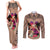 Polynesian Couples Matching Tank Maxi Dress and Long Sleeve Button Shirts Dog Lover With Beagle - Sunset At The Beach Brown Ver LT7 Brown - Polynesian Pride