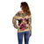 Polynesian Off Shoulder Sweater Dog Lover With Border Collie - Sunset At The Beach LT7 - Polynesian Pride