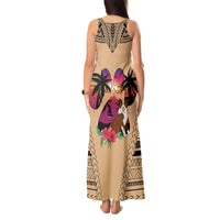 Polynesian Tank Maxi Dress Dog Lover With Border Collie - Sunset At The Beach LT7 - Polynesian Pride
