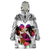 Polynesian Wearable Blanket Hoodie Dog Lover With Border Collie - Sunset At The Beach White Ver LT7 One Size White - Polynesian Pride