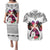 Polynesian Couples Matching Puletasi Dress and Hawaiian Shirt Dog Lover With Samoyed - Sunset At The Beach White Ver LT7 White - Polynesian Pride