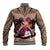 Polynesian Baseball Jacket Dog Lover With Samoyed - Sunset At The Beach Brown Ver LT7 - Polynesian Pride