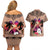 Polynesian Couples Matching Off Shoulder Short Dress and Hawaiian Shirt Dog Lover With Samoyed - Sunset At The Beach Brown Ver LT7 - Polynesian Pride