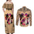 Polynesian Couples Matching Off Shoulder Maxi Dress and Long Sleeve Button Shirts Dog Lover With Shiba Inu - Sunset At The Beach LT7 - Polynesian Pride