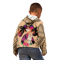 Polynesian Kid Hoodie Dog Lover With Shiba Inu - Sunset At The Beach LT7 - Polynesian Pride