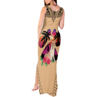 Polynesian Tank Maxi Dress Dog Lover With Shiba Inu - Sunset At The Beach LT7 - Polynesian Pride