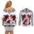 Polynesian Couples Matching Off Shoulder Short Dress and Long Sleeve Button Shirts Dog Lover With Shiba Inu - Sunset At The Beach White Ver LT7 - Polynesian Pride