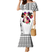 Polynesian Mermaid Dress Dog Lover With Shiba Inu - Sunset At The Beach White Ver LT7 Women White - Polynesian Pride