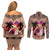 Polynesian Couples Matching Off Shoulder Short Dress and Long Sleeve Button Shirts Dog Lover With Shiba Inu - Sunset At The Beach Brown Ver LT7 - Polynesian Pride