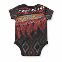 Aotearoa Maori Ngapuhi Iwi Baby Onesie Korowai Tukutuku Kaokao Motifs