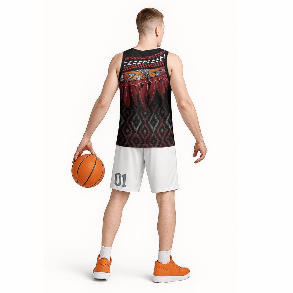 Aotearoa Maori Ngapuhi Iwi Basketball Jersey Korowai Tukutuku Kaokao Motifs