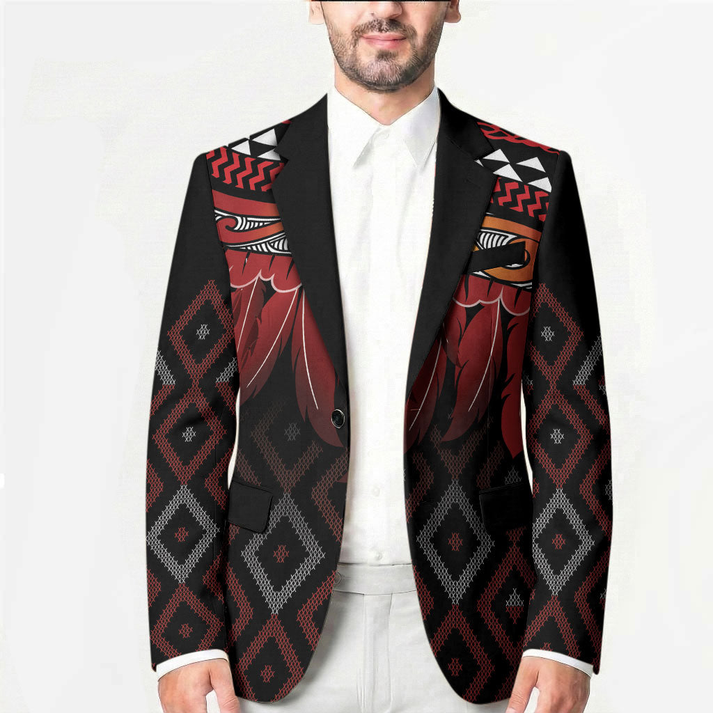 Aotearoa Maori Ngapuhi Iwi Blazer Korowai Tukutuku Kaokao Motifs