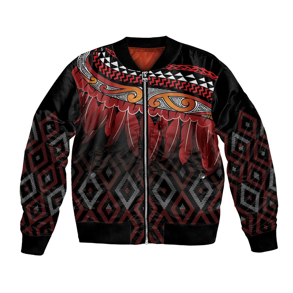 Aotearoa Maori Ngapuhi Iwi Bomber Jacket Korowai Tukutuku Kaokao Motifs