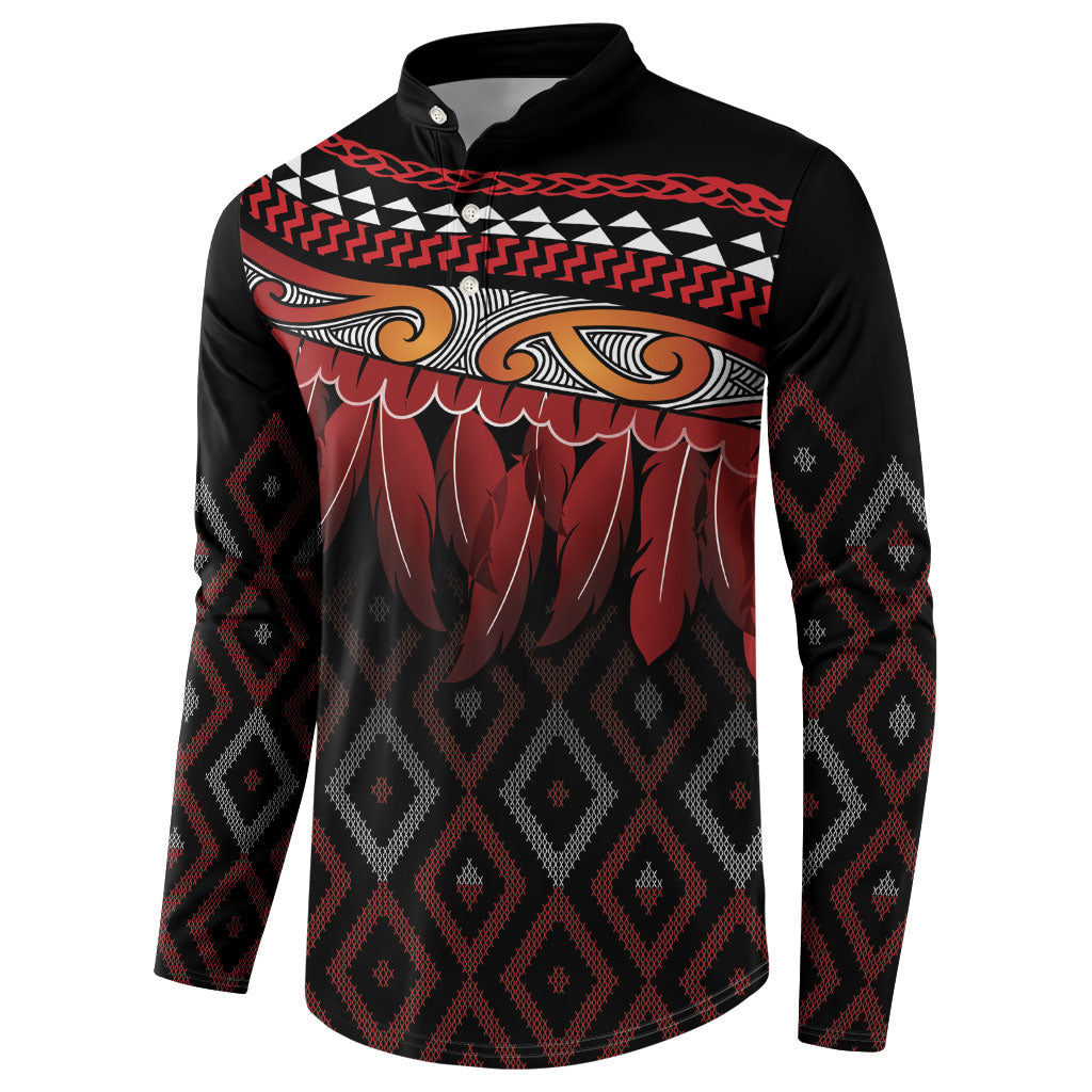 Aotearoa Maori Ngapuhi Iwi Button Sweatshirt Korowai Tukutuku Kaokao Motifs