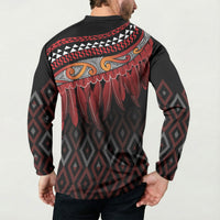 Aotearoa Maori Ngapuhi Iwi Button Sweatshirt Korowai Tukutuku Kaokao Motifs