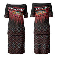 Aotearoa Maori Ngapuhi Iwi Couples Matching Puletasi and Hawaiian Shirt Korowai Tukutuku Kaokao Motifs
