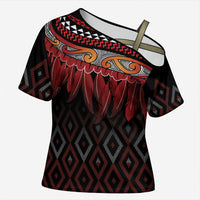Aotearoa Maori Ngapuhi Iwi Cross Shoulder Shirt Korowai Tukutuku Kaokao Motifs