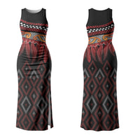 Aotearoa Maori Ngapuhi Iwi Family Matching Tank Maxi Dress and Hawaiian Shirt Korowai Tukutuku Kaokao Motifs