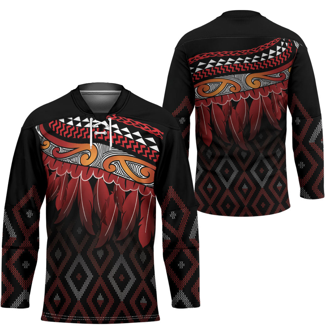 Aotearoa Maori Ngapuhi Iwi Hockey Jersey Korowai Tukutuku Kaokao Motifs