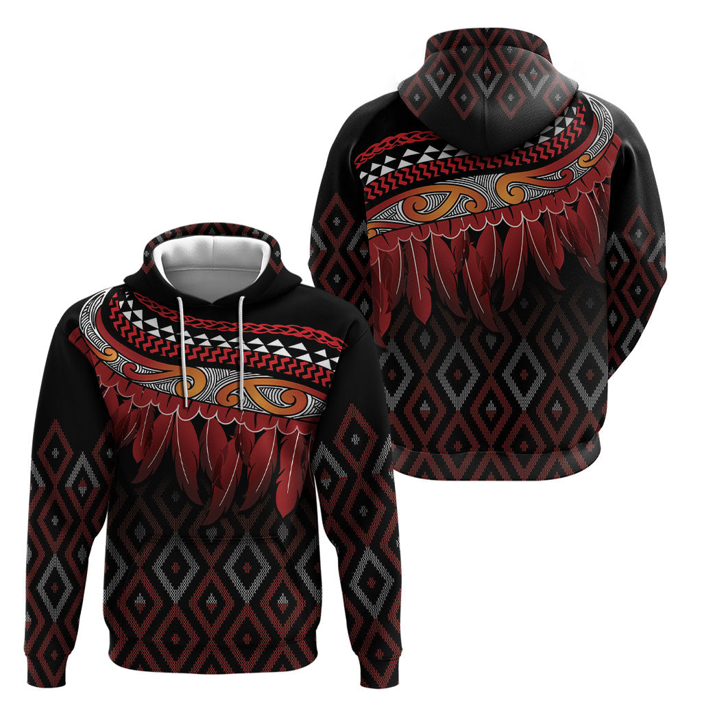 Aotearoa Maori Ngapuhi Iwi Hoodie Korowai Tukutuku Kaokao Motifs